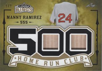 2020 Leaf Lumber Kings - 500 Home Run Club Relics Gold #HRC-12 Manny Ramirez Front