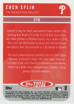 2020 Topps Total #370 Zach Eflin Back