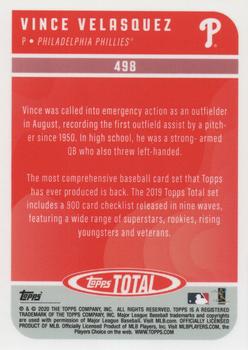 2020 Topps Total #498 Vince Velasquez Back