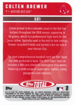 2020 Topps Total #501 Colten Brewer Back