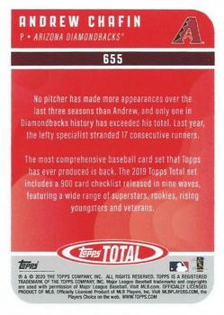 2020 Topps Total #655 Andrew Chafin Back