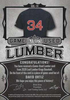 2020 Leaf Lumber Kings - Game Used Lumber Relics #GUL-14 David Ortiz Back