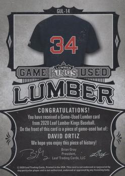 2020 Leaf Lumber Kings - Game Used Lumber Relics Silver #GUL-14 David Ortiz Back