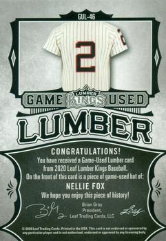 2020 Leaf Lumber Kings - Game Used Lumber Relics Silver #GUL-46 Nellie Fox Back
