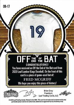 2020 Leaf Lumber Kings - Off the End of the Bat Relics #OB-17 Fred McGriff Back