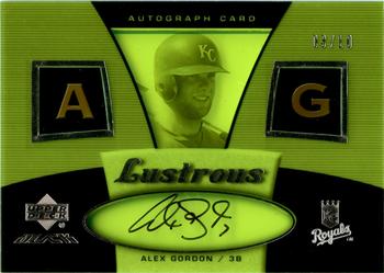2007 UD Black - Lustrous Autographs Gold Spectrum #LUS-AG Alex Gordon Front