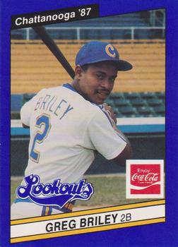 1987 Best Chattanooga Lookouts - Coca-Cola #17 Greg Briley Front