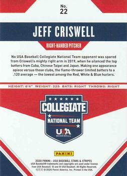 2020 Panini USA Baseball Stars & Stripes - Base Longevity (Hobby) #22 Jeff Criswell Back
