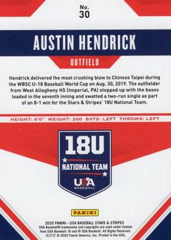 2020 Panini USA Baseball Stars & Stripes - Base Longevity (Hobby) #79 Austin Hendrick Back