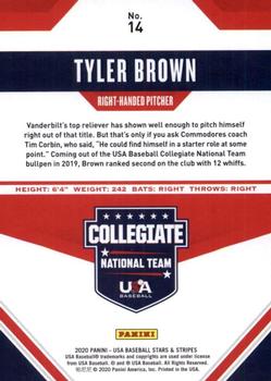 2020 Panini USA Baseball Stars & Stripes - Base (Retail) #14 Tyler Brown Back