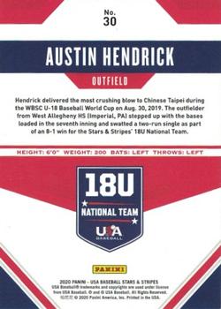 2020 Panini USA Baseball Stars & Stripes - Base (Retail) #30 Austin Hendrick Back