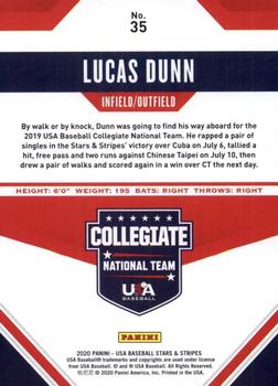 2020 Panini USA Baseball Stars & Stripes - Base (Retail) #35 Lucas Dunn Back