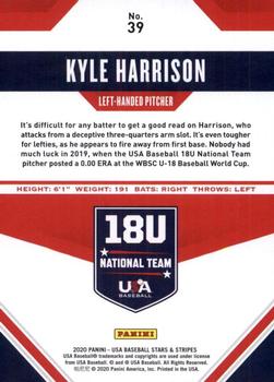 2020 Panini USA Baseball Stars & Stripes - Base (Retail) #39 Kyle Harrison Back