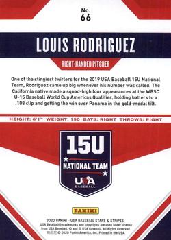 2020 Panini USA Baseball Stars & Stripes - Base (Retail) #66 Louis Rodriguez Back