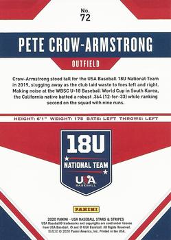 2020 Panini USA Baseball Stars & Stripes - Base (Retail) #72 Pete Crow-Armstrong Back