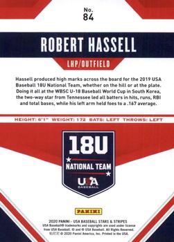 2020 Panini USA Baseball Stars & Stripes - Base (Retail) #84 Robert Hassell Back