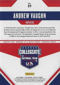 2020 Panini USA Baseball Stars & Stripes - Base (Retail) #89 Andrew Vaughn Back