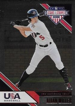 2020 Panini USA Baseball Stars & Stripes - Longevity Base Ruby (Retail) #54 Aidan Miller Front