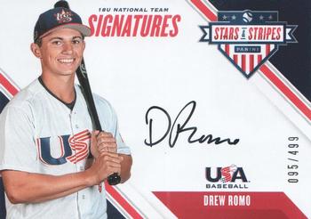 2020 Panini USA Baseball Stars & Stripes - 18U National Team Signatures #18U-DR Drew Romo Front