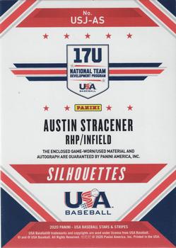 2020 Panini USA Baseball Stars & Stripes - USA BB Silhouettes Black Gold Signatures Jerseys #USJ-AS Austin Stracener Back