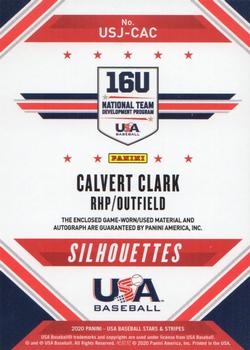 2020 Panini USA Baseball Stars & Stripes - USA BB Silhouettes Black Gold Signatures Jerseys #USJ-CAC Calvert Clark Back