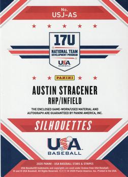 2020 Panini USA Baseball Stars & Stripes - USA BB Silhouettes Black Gold Signatures Jerseys Prime #USJ-AS Austin Stracener Back