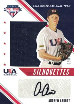 2020 Panini USA Baseball Stars & Stripes - USA BB Silhouettes Signatures Jerseys #USJ-AA Andrew Abbott Front