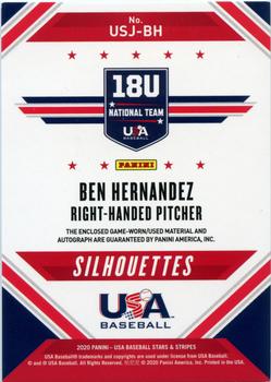 2020 Panini USA Baseball Stars & Stripes - USA BB Silhouettes Signatures Jerseys #USJ-BH Ben Hernandez Back