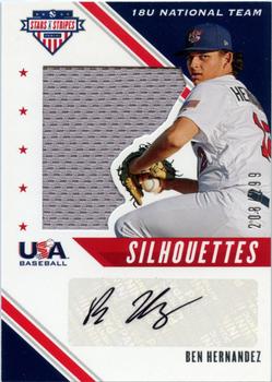 2020 Panini USA Baseball Stars & Stripes - USA BB Silhouettes Signatures Jerseys #USJ-BH Ben Hernandez Front