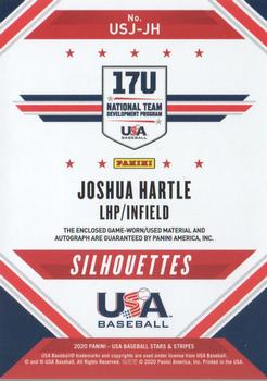 2020 Panini USA Baseball Stars & Stripes - USA BB Silhouettes Signatures Jerseys #USJ-JH Joshua Hartle Back