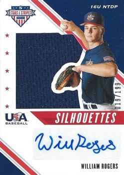 2020 Panini USA Baseball Stars & Stripes - USA BB Silhouettes Signatures Jerseys #USJ-WR William Rogers Front