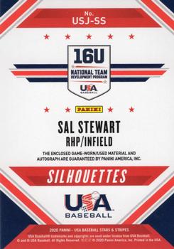 2020 Panini USA Baseball Stars & Stripes - USA BB Silhouettes Signatures Jerseys #USJ-SS Sal Stewart Back