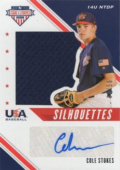 2020 Panini USA Baseball Stars & Stripes - USA BB Silhouettes Signatures Jerseys #USJ-CSS Cole Stokes Front