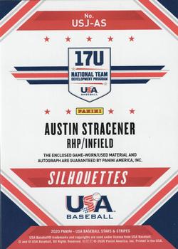 2020 Panini USA Baseball Stars & Stripes - USA BB Silhouettes Signatures Jerseys Patch USA #USJ-AS Austin Stracener Back