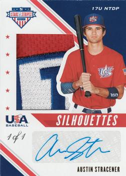 2020 Panini USA Baseball Stars & Stripes - USA BB Silhouettes Signatures Jerseys Patch USA #USJ-AS Austin Stracener Front