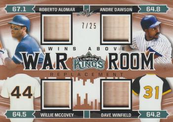 2020 Leaf Lumber Kings - W.A.R. Room Relics #WR-09 Roberto Alomar / Andre Dawson / Willie McCovey / Dave Winfield Front