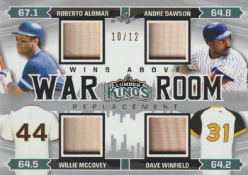 2020 Leaf Lumber Kings - W.A.R. Room Relics Silver #WR-09 Roberto Alomar / Andre Dawson / Willie McCovey / Dave Winfield Front