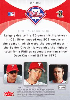 2007 Ultra - Faces of the Game #GF-CU Chase Utley Back