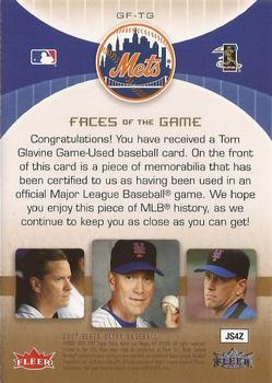 2007 Ultra - Faces of the Game Materials #GF-TG Tom Glavine Back