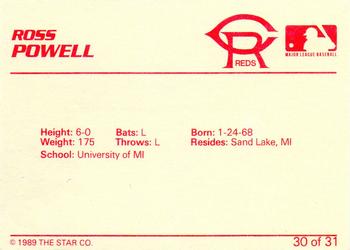 1989 Star Cedar Rapids Reds - Platinum #30 Ross Powell Back