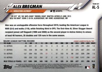 2020 Topps American League Standouts #AL-5 Alex Bregman Back