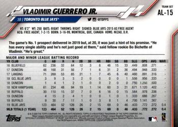 2020 Topps American League Standouts #AL-15 Vladimir Guerrero Jr. Back