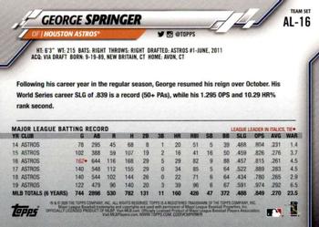 2020 Topps American League Standouts #AL-16 George Springer Back
