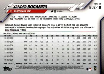 2020 Topps Boston Red Sox #BOS-10 Xander Bogaerts Back