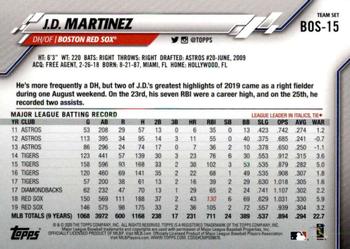 2020 Topps Boston Red Sox #BOS-15 J.D. Martinez Back