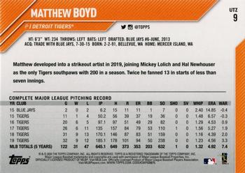 2020 Topps Utz #9 Matthew Boyd Back