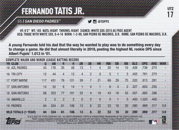 2020 Topps Utz #17 Fernando Tatis Jr. Back