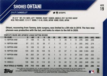2020 Topps Utz #19 Shohei Ohtani Back
