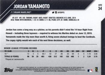 2020 Topps Utz #34 Jordan Yamamoto Back
