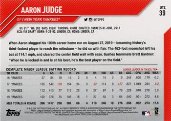 2020 Topps Utz #39 Aaron Judge Back
